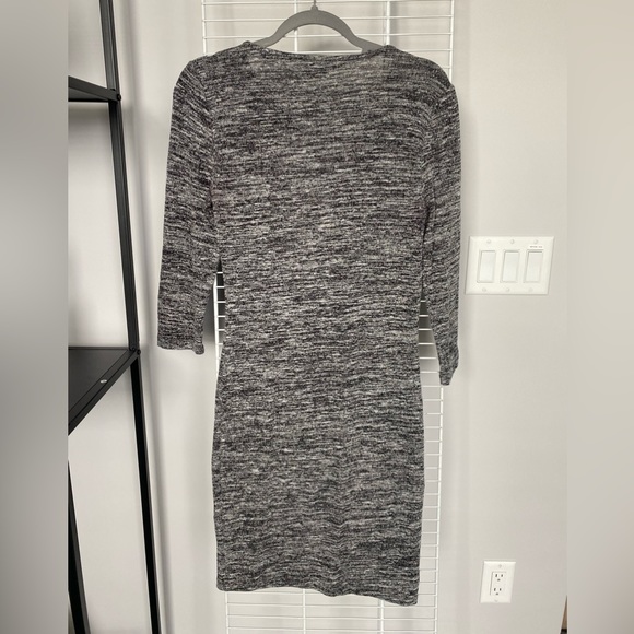 Vero Moda BodyCon Knit Grey Dress 3/4 Sleeves - Picture 2 of 4